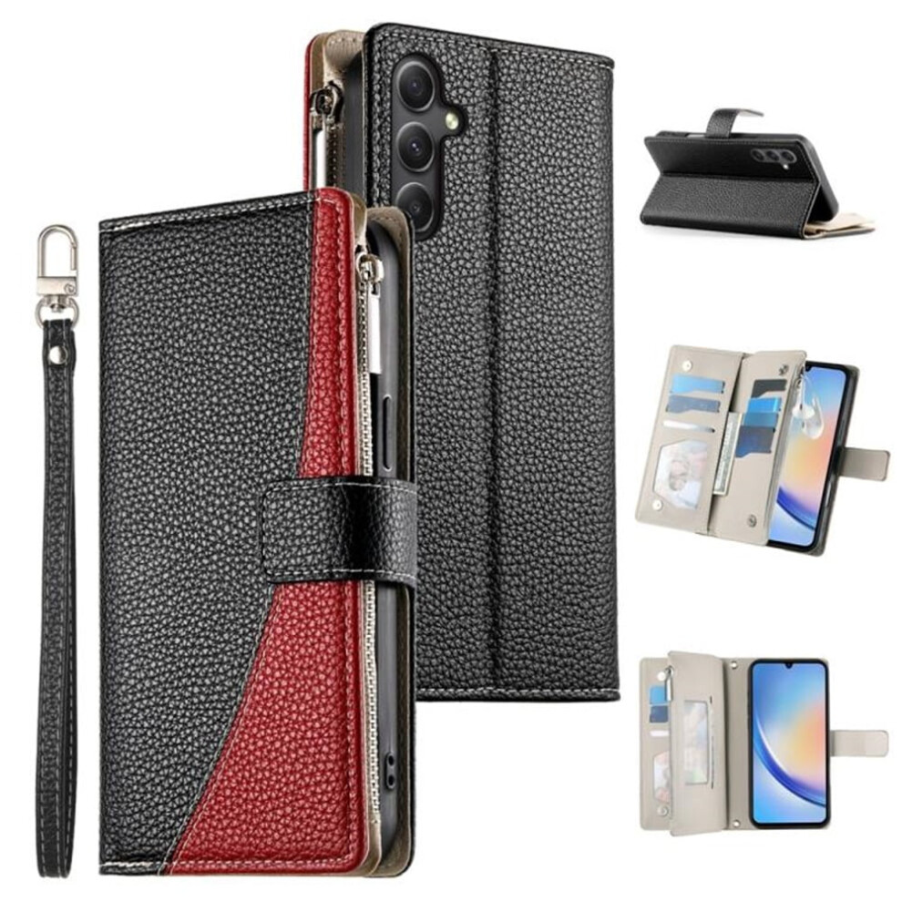 Samsung Galaxy A34 5G Pu Leather Flip Wallet Case Black 9165521134298