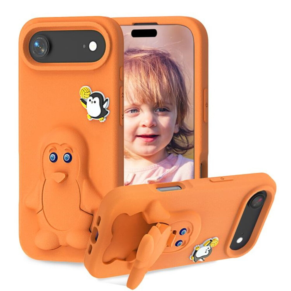 Cartoon Penguin Baby Stand Eva Phone Case, Â Compatible With Iphone Air Orange 9152228516229