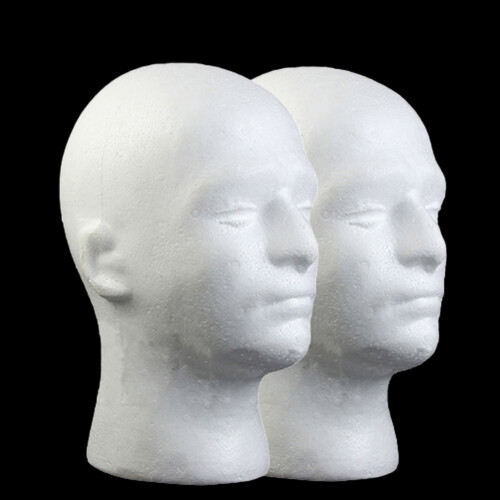 Wig Stand Male Foam Mannequin 2Pcs