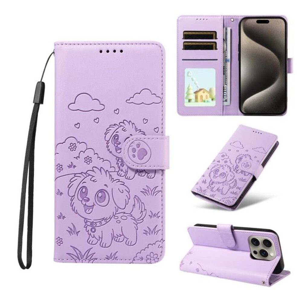 Leather Iphone 13 Pro Max Case With Rfid Wallet, Magnetic Clasp, Lanyard & Flip Stand Purple 9170372128198