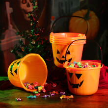 Secchiello per caramelle a forma di zucca arancione, set da 6 pezzi per feste.