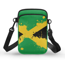 Schoudertas voor volwassenen met Jamaicaans vlagpatroon, verstelbare riem, polyester, unisex, 119 x 5 cm x 18 cm, voor dagelijks gebruik buitenshuis.
