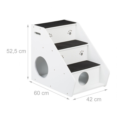 Escalier pour animaux de compagnie avec 3 marches et rangement caché 2