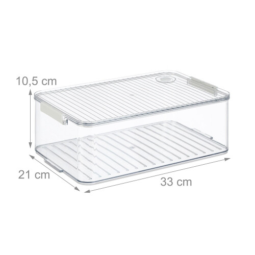 Caixas de armazenamento para geladeira com tampas, conjunto de 2, display de data 2