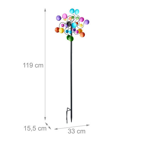 Farverig havevindspinder med robust jernspyd 2