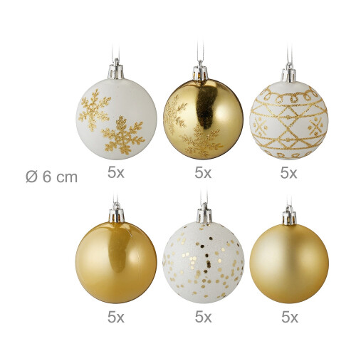Christbaumkugeln-Set - 30-teilig, 6 Designs 2