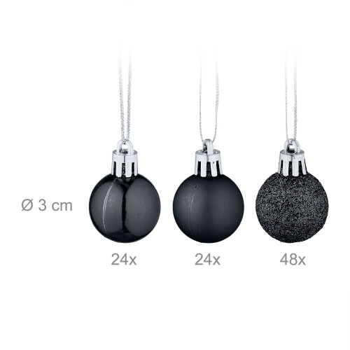Christbaumkugeln-Set, 96 Stück, Kunststoffornamente 2
