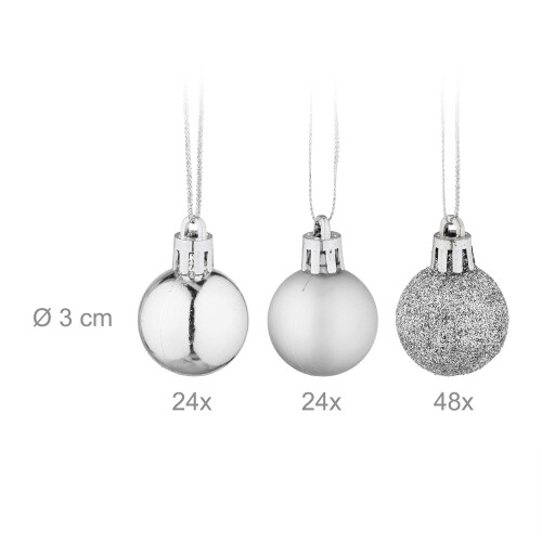 Christmas Tree Baubles Set, 96 Plastic Ornaments 2