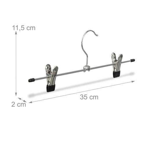 Hosenbügel aus Metall, 25er-Pack, verstellbare Clips 2
