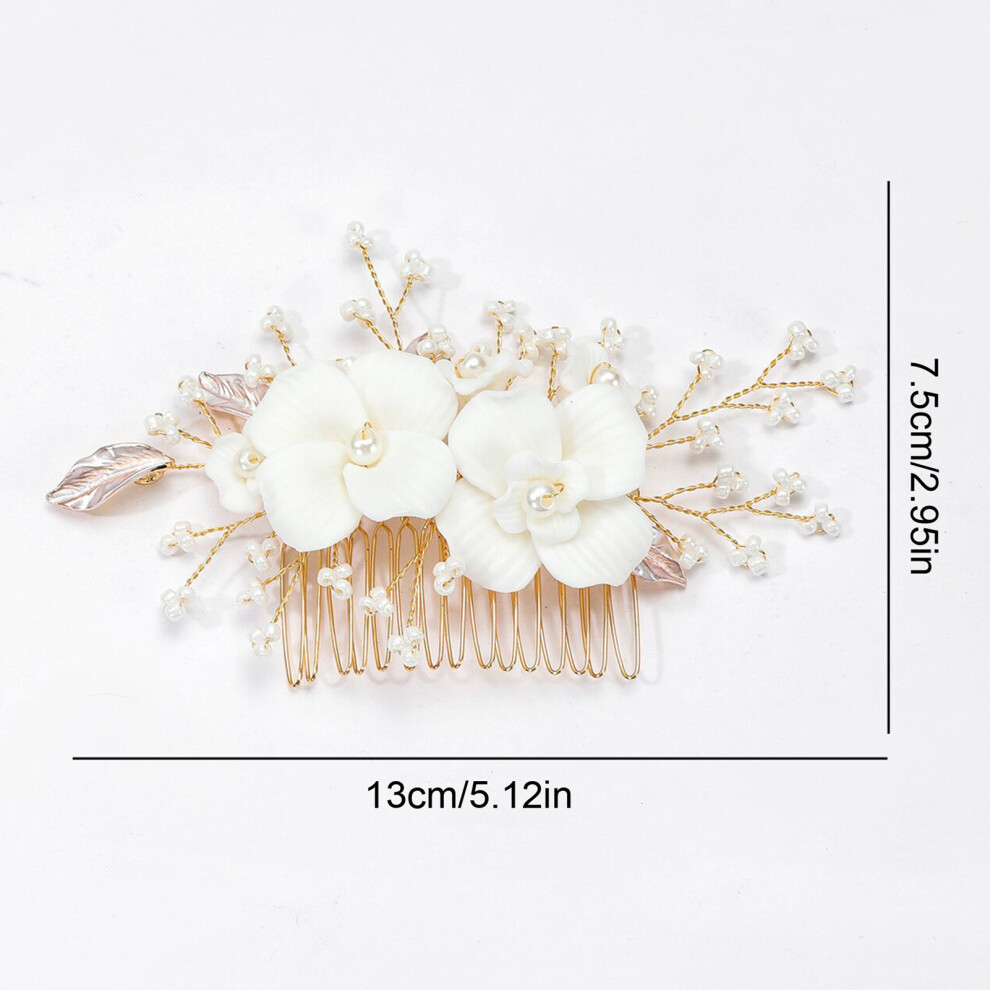 Creation-3C Floral Hair Comb For Women - Anti-Slip Party Styling