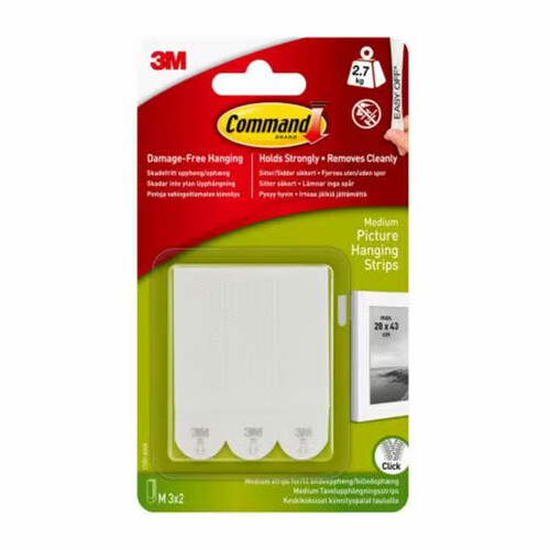3M Command Medium Picture Hanging Strips-White 3 Sets/Pkg