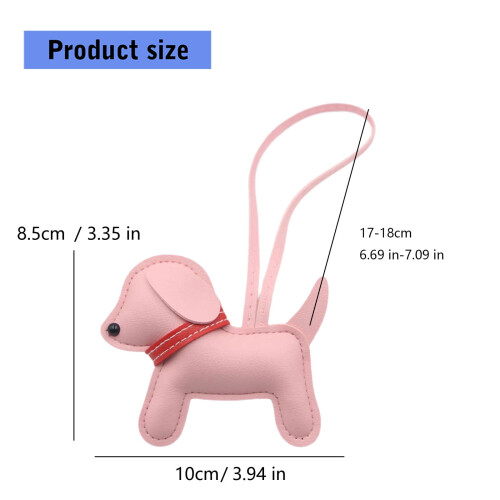 Chaveiro em formato de cachorro, feito de couro sintético resistente à água. 2