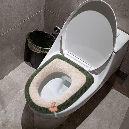 Toilet Seat Cover Waterproof Fluffy Thickened with Zipper 2