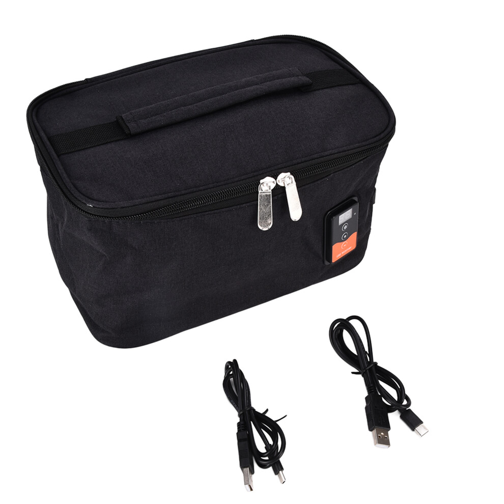 USB Powered Car Food Warmer Lightweight Handheld Portable Lunch Boxes Warmer Aluminum Film Liner Vegetable & Fruit Preservation Two Heating Methods