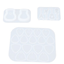 Silicone Resin Molds Set, Reusable Guitar Pick And Pendant Molds Durable Flexible Epoxy Casting Moulds For DIY Crafts Non-Stick Easy Demould Unique