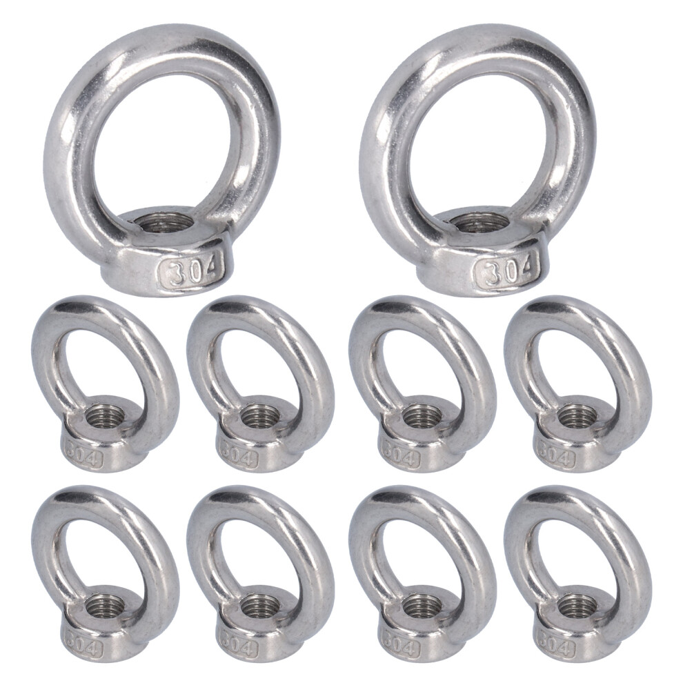 Corrosion Resistant304stainless Steel Ring Shape Lifting Eye Nut Durable Anti Rust High Strength Threaded Fastener Precision Thread Easy To Install 9370362713438