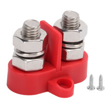 Marine Bus Bar Corrosion Resistance, Power Distribution Block Battery Terminal Block Dual Terminal Studs Insulated Base Flame Retardant Plastic Glass