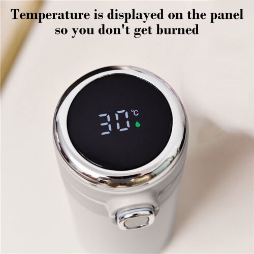 Hvit digital termos i rustfritt stål 420 ml 2