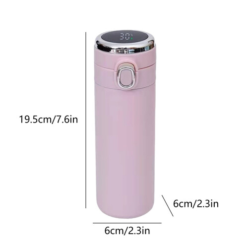 Ψηφιακό θερμός Pink420ml με ένδειξη θερμοκρασίας, μονωμένο φλιτζάνι καφέ από 2