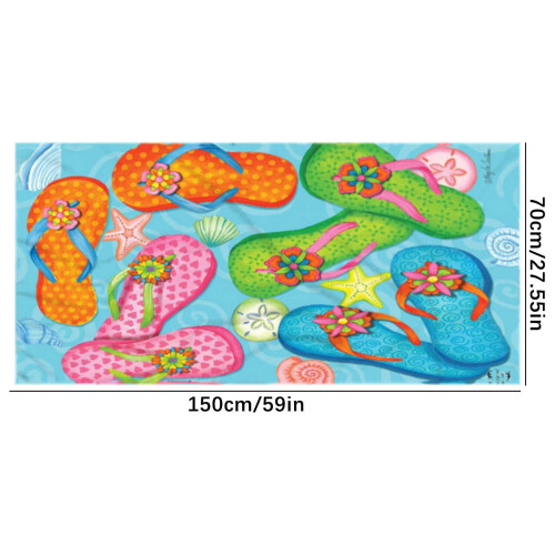Serviette de plage en microfibre velours double face 70 x 140 cm 2