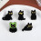 Sort kat metalbroche, emaljefinish, 2,9 cm 5