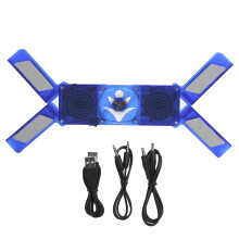 Led Laptop Cooling Pad Foldable Transparent Fan Large Airflow Ultra Thin Design Simple Structure Easy To Use Supports Battery Charging