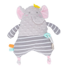 Stimulates Imagination and Creativity Baby Security Blanket with Teething Toy, Soft Plush Lovey Blanket, Rattle Built-in Head for Emotional Support &