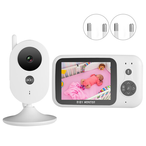 Monitor de Bebê Premium com Tela IPS de 2,8 Polegadas, Câmera com Visão Noturna, Função de Comunicação Bidirecional, Conexão Segura, Alcance