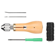 Lederen naaipriem, stoffen naaipriem, reparatieset voor leer en zware stoffen met 2 naalden, professionele handsnijpriem voor doe-het-zelf