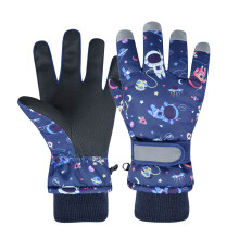 Kids Waterproof Winter Gloves Warm Snow Gloves Boys Girls Ski Gloves Toddler Mittens Windproof Navy 7-9 Years