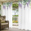Cortinas externas florais impermeáveis para primavera em tons de roxo e verde. 5