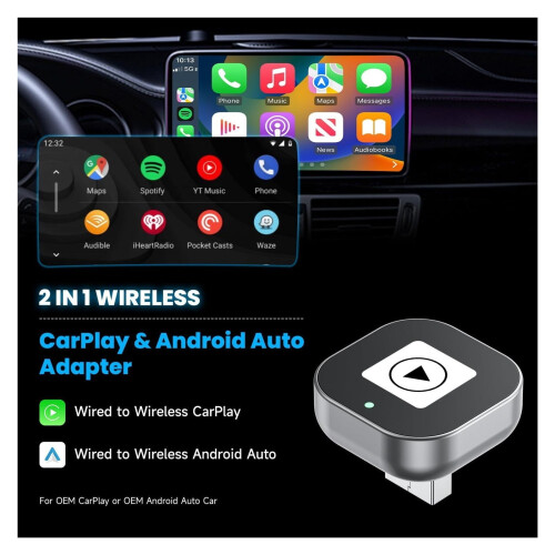 Caixa CarPlay sem fio com cabo original para carro, 1 unidade 2