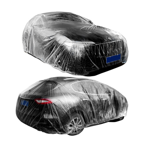 Elastic clear plastic car cover waterproof dust rain 1