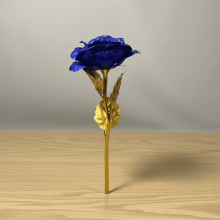 Niriyo Blue Gold Foil Artificial Rose – High-Impact Valentine's Decor, Table Centerpiece & Gift, Compatible with Home & Event Styling