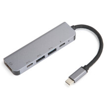 Varmeaflednings-USB-hub HDMI Type C-adapter Multiportadapter med bred kompatibilitet 4K UHD-videoudgang Højhastighedsdataoverførsel Hurtig opladning