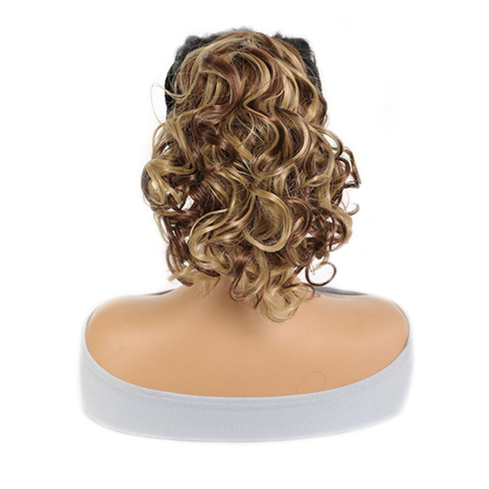 Claw Curly Ponytail Extension Clip in Short Curl Wavy Pony Hair Extension Jaw Clip on Pony Tail Synthetic Short Wave Hairpiece for Women
