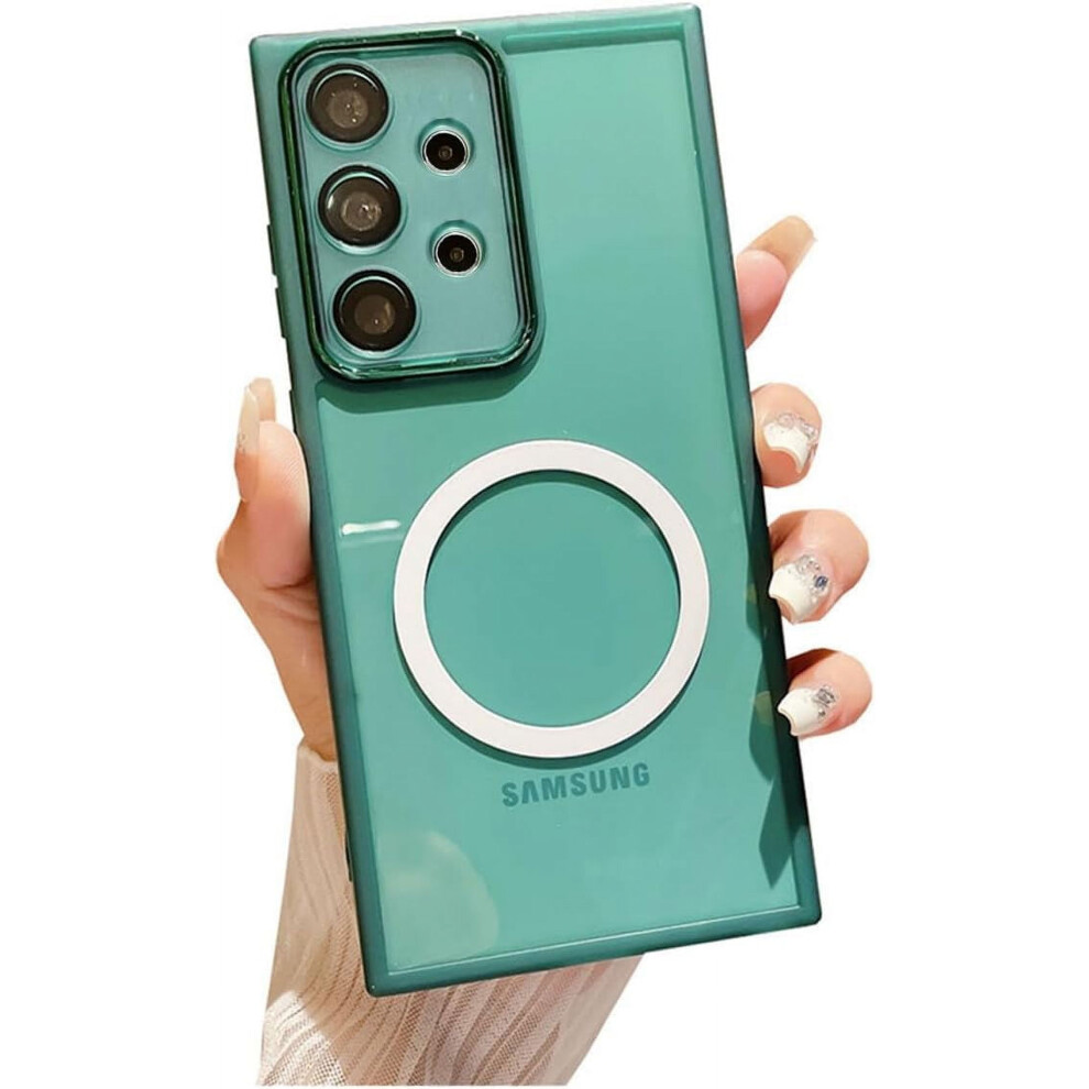 Compatible With Galaxy A52 5G Magnetic Clear Case Â Slim, Shockproof, Transparent Tpu Bumper With Magsafe Compatibility (Green) Green 9181073436840