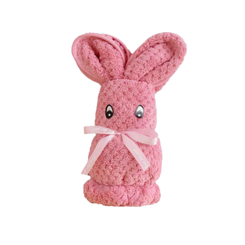 Coral Fleece Rabbit-Shaped Folded Towel Soft Absorbent Hand & Face Towel for Daily Use