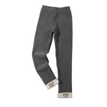 AWZXDE Girls Full-Length Soft Lined Base Layer Pants Winter for Big Kids High Waist Warm Comfortable Fit Leggings for Layering Grey,2-4 Years