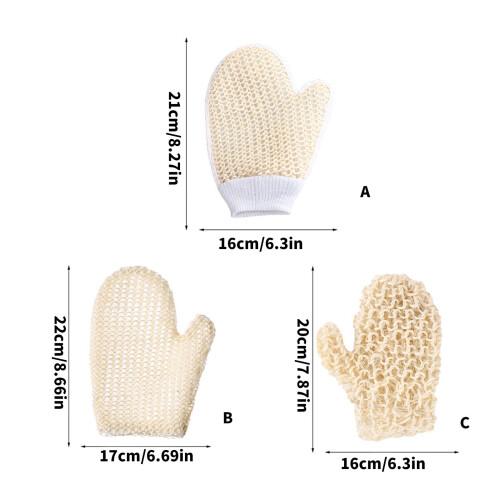 Badexfolierande handskar mjuka sisalfiber 2-pack 2