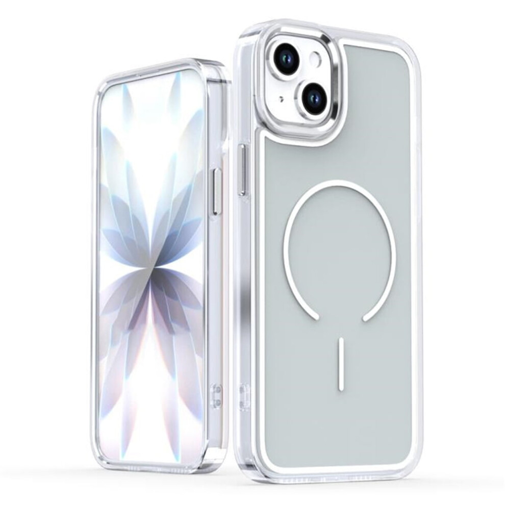 Magnetic Case For Iphone 14 (6.1"), Magsafe Compatible, Heavy-Duty Shockproof, Electroplated Dual-Color Cover, Grey 9485826621645