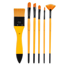 Premium Watercolor Brush Set, Smooth Flow of Paint Even Water Release Synthetic Kolinsky Fine Points for Gouache Oil Acrylic Detail Work (6PCS)