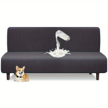 Armless Futon Cover Stretch Sofa Bed Slipcover Protector Elastic High Stretch Waterproof Jacquard Fabric Futon Cover