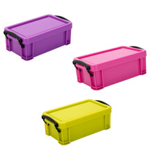 ETEREAUTY Storage Box With Lids Assorted Color 3pcs PP