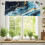 Αφηρημένη μαρμάρινη υφή Valance42x12in, μπλε & χρυσό, τσέπη για ράβδους, φιλτράρισμα 2