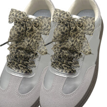 Leopards Prints Shoe Laces 140cm Long Flat Shoe Laces Organza Shoelaces for Adult Teen Sneakers Trainers Sport Shoe