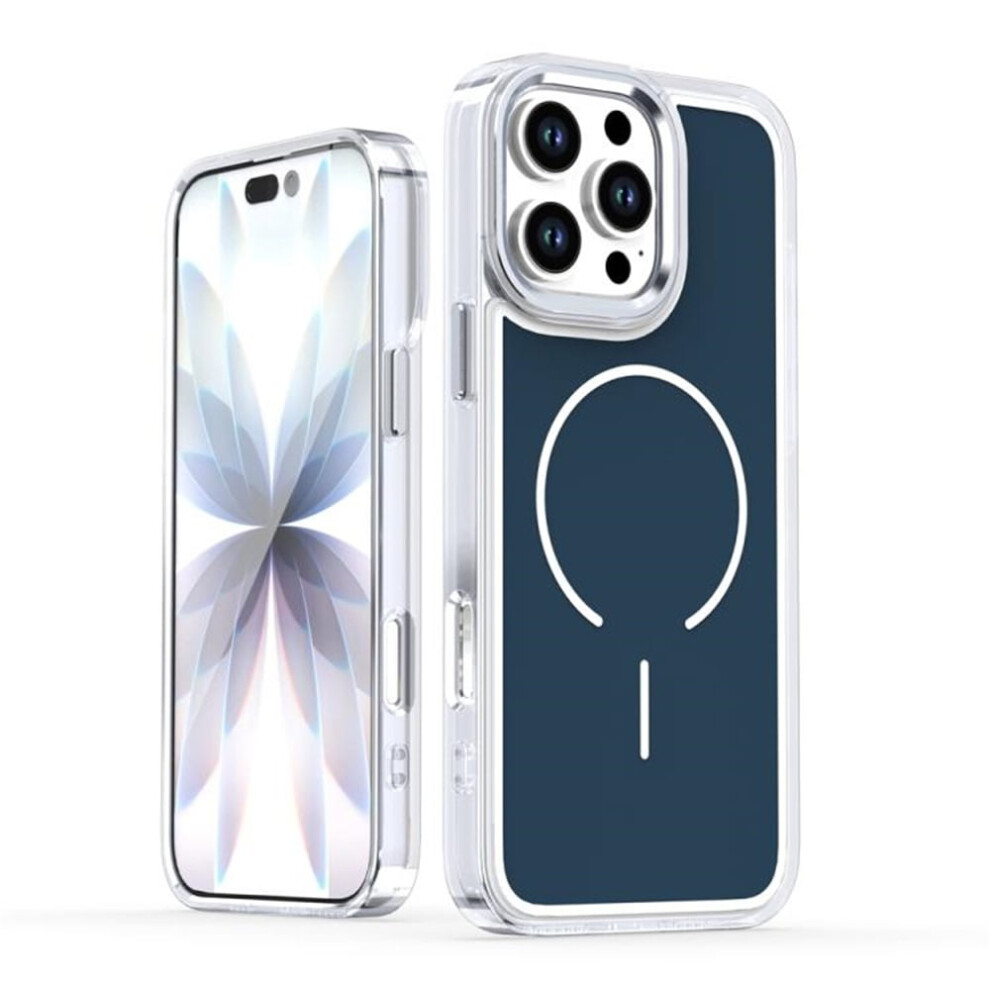 Magnetic Case For Iphone 16 Pro (6.3") Â Magsafe Compatible, Heavy-Duty Shockproof, Electroplated Dual-Color Cover Blue 9558633032123