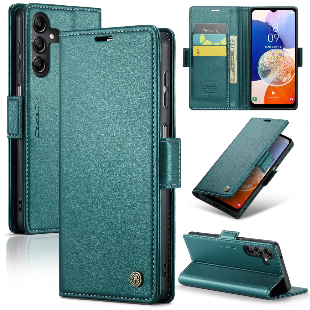 Caseme Leather Wallet Case For Compatible With Samsung Galaxy A14 (6.6"), Rfid Blocking, Magnetic Clasp, Kickstand, Card Holder 9193271824695