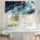 Αφηρημένη μαρμάρινη υφή Valance42x12in, μπλε & χρυσό, τσέπη για ράβδους, φιλτράρισμα 4
