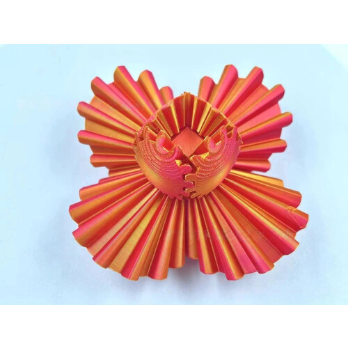 1PC RED GOLD 8CM 3D Printed Gear Ball Rotating Cube Fingertip